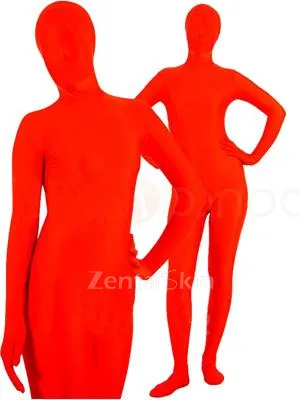 Unicolor Fullbody Red Spandex Zentai Unitard Second Skin Suit
