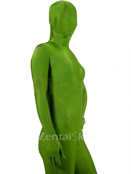 Unicolor Fullbody Dark Green Army Green Spandex Zentai Unitard Second Skin Suit