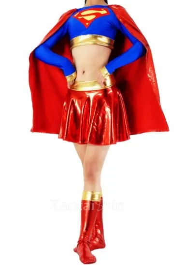 Supergirl Superhero Zentai Catsuit Zentai Skinsuit Second Skin Clothing