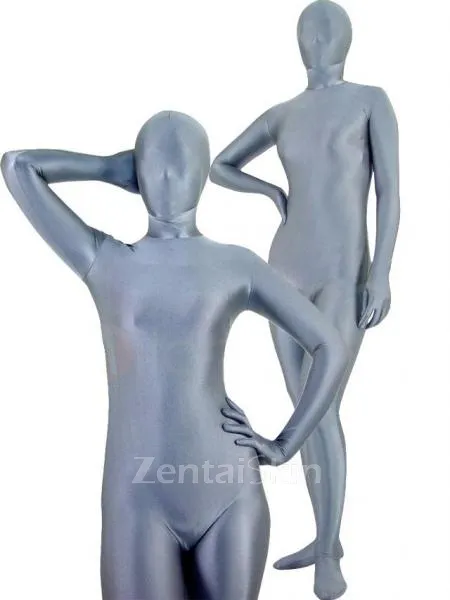 Unicolor Fullbody Deep Grey Lycra Spandex Morph Zentai Unisex Zentai Unitard Second Skin Suit