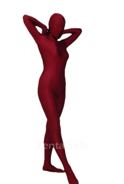 Crimson Lycra Spandex Morph Unitard Second Skin Zentai Unitard Second Skin Suit