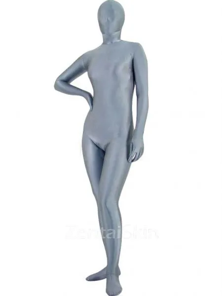 Unicolor Fullbody Deep Grey Lycra Spandex Morph Zentai Unisex Zentai Unitard Second Skin Suit