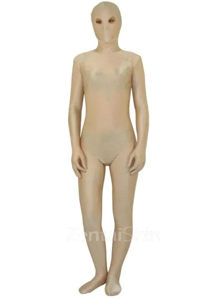 Half Transparent Lycra Spandex Unitard Second Skin Zentai Flesh Unisex Zentai