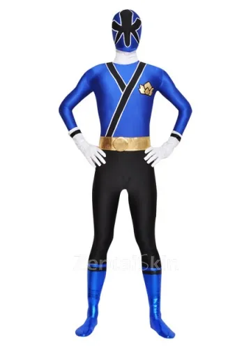 Blue and Black Lycra Spandex Skinsuit Unisex Tights Superhero Zentai Catsuit Second Skin Clothing