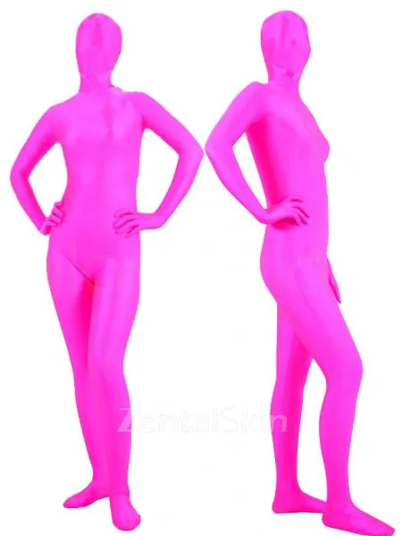 Fuchsia Spandex Unisex Zentai Unitard Second Skin Suit