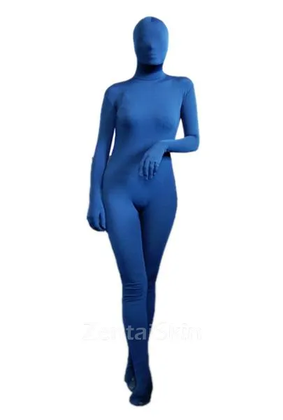 Purplish Blue Lycra Spandex Morph Unitard Second Skin Zentai Unitard Second Skin Suit