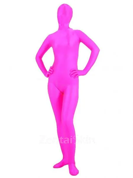 Fuchsia Spandex Unisex Zentai Unitard Second Skin Suit
