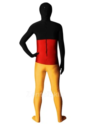 Pattern of German Flag Lycra Spandex Skinsuit Second Skin Zentai Unisex Zentai Suit Holiday Costume