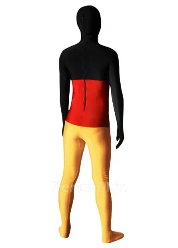 Pattern of German Flag Lycra Spandex Skinsuit Second Skin Zentai Unisex Zentai Suit Holiday Costume