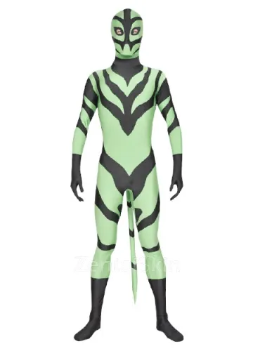 Green Black Lycra Spandex Skinsuit Second Skin Superhero Zentai Catsuit