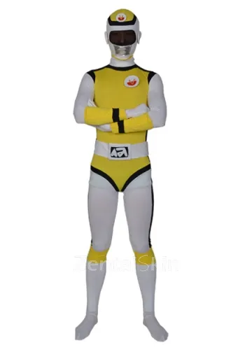 Yellow Lycra Spandex Skinsuit Men\'s Costume Superhero Zentai Catsuit Second Skin Clothing