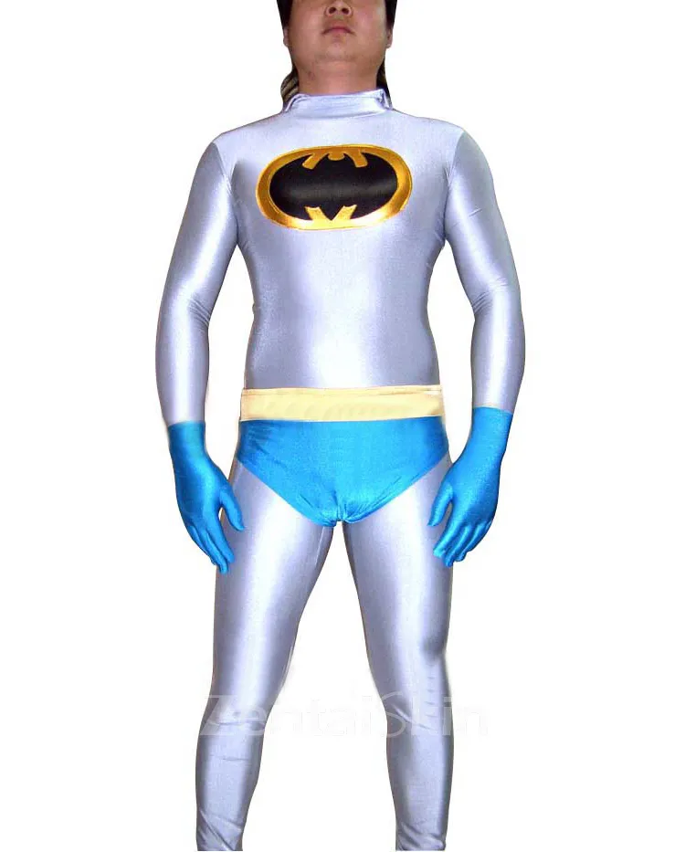 Lycra Spandex Morph Zentai Unisex Bat Catsuit Unitard Second Skin Clothing with Underwear and Gloves