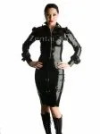 Second Skin Black Latex Zip Dress