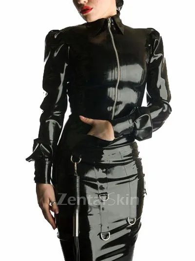 Second Skin Black Latex Zip Dress
