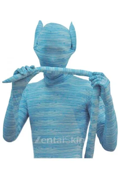 Animal Style Blue Lycra Spandex Skinsuit Morph Second Skin Zentai Suit