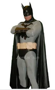 Movie and Television Animation Superhero Cosplay Batman Costume Zentai Lycra Tights Fullbody Second-skin