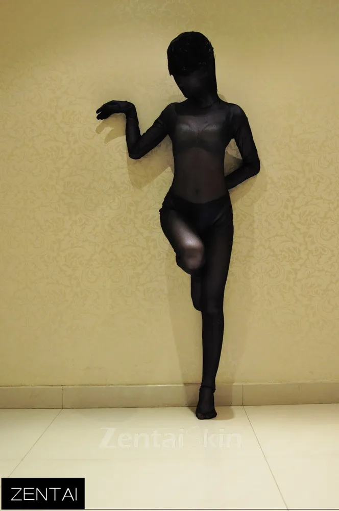 Full Body Second Skin Costume Tights Purple Sexy Translucent Silk Painted Gold Zentai Suit Costume