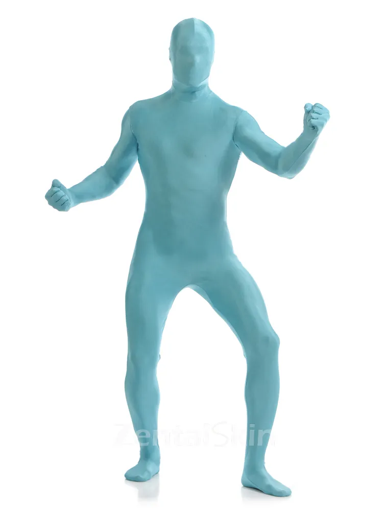 Lake Blue Full Body Unitard Second Skin Costume Spandex Holiday Lycra Cosplay Zentai Suit