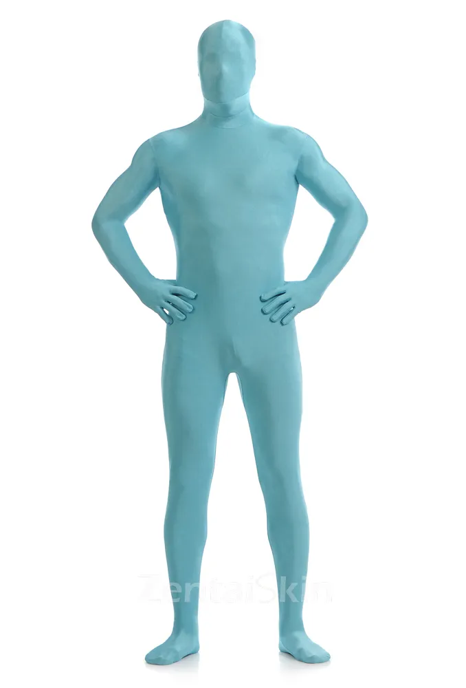 Lake Blue Full Body Unitard Second Skin Costume Spandex Holiday Lycra Cosplay Zentai Suit