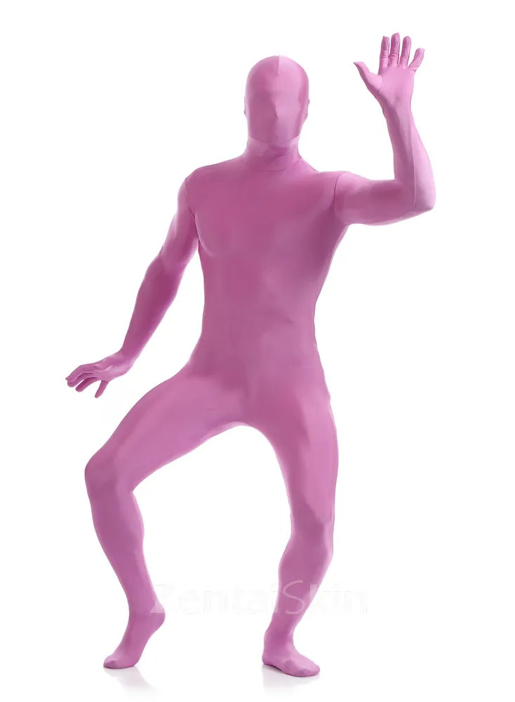 Pink Color Full Body Morph Costume Spandex Holiday Unisex Lycra Unitard Second Skin Zentai Suit