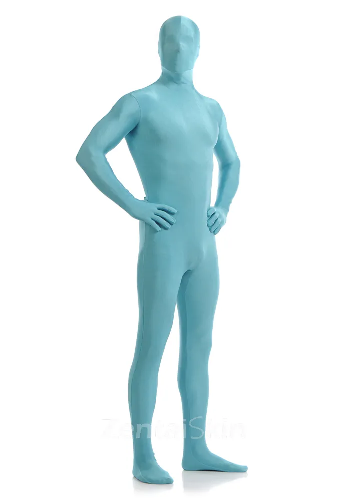 Lake Blue Full Body Unitard Second Skin Costume Spandex Holiday Lycra Cosplay Zentai Suit