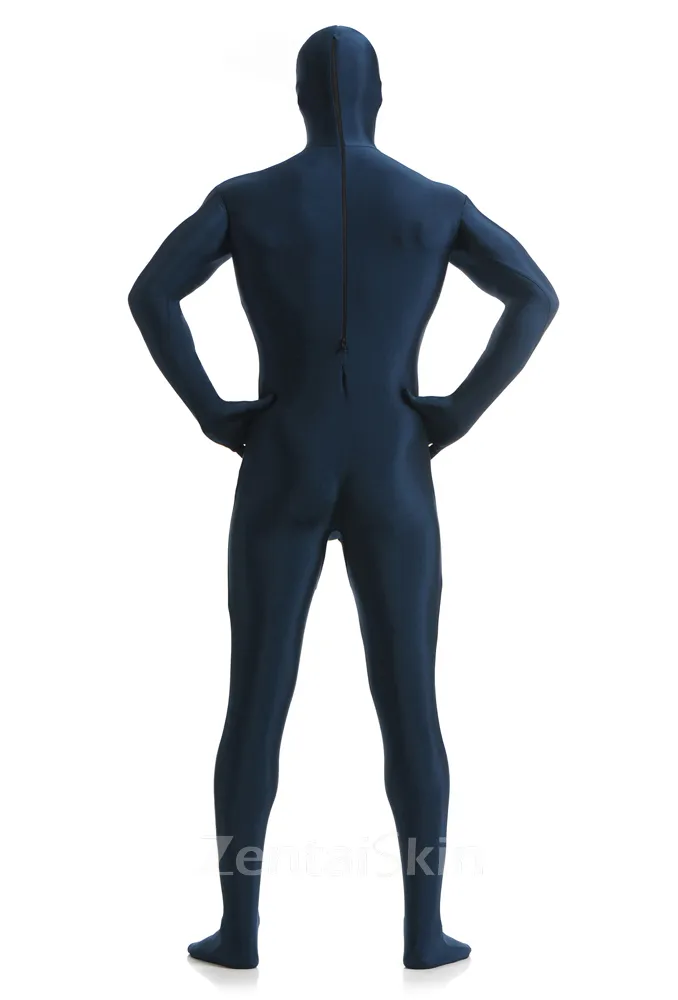 Unisex Deep Navy Blue Full Body Morph Costume Lycra Zentai Unitard Second Skin Suit
