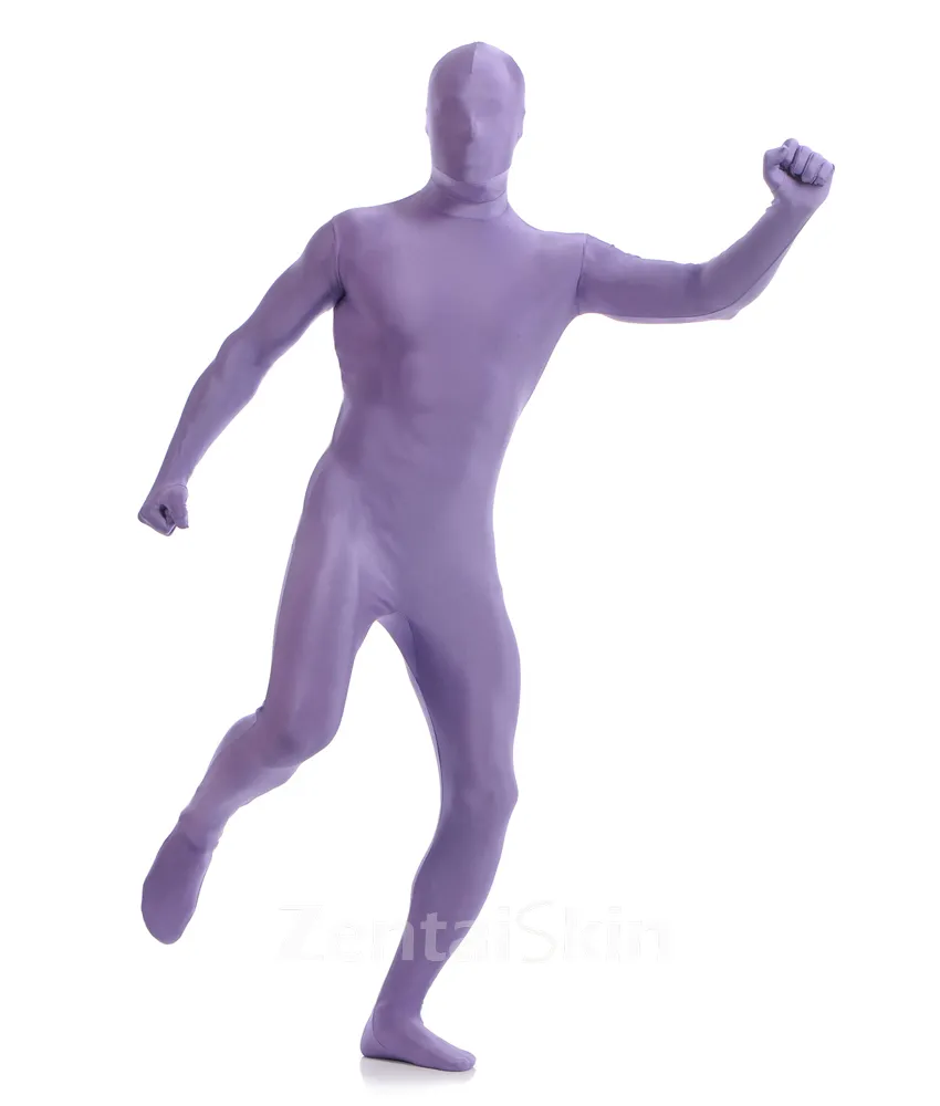 Light Purple Full Body Morph Costume Spandex Holiday Unisex Lycra Unitard Second Skin Zentai Suit