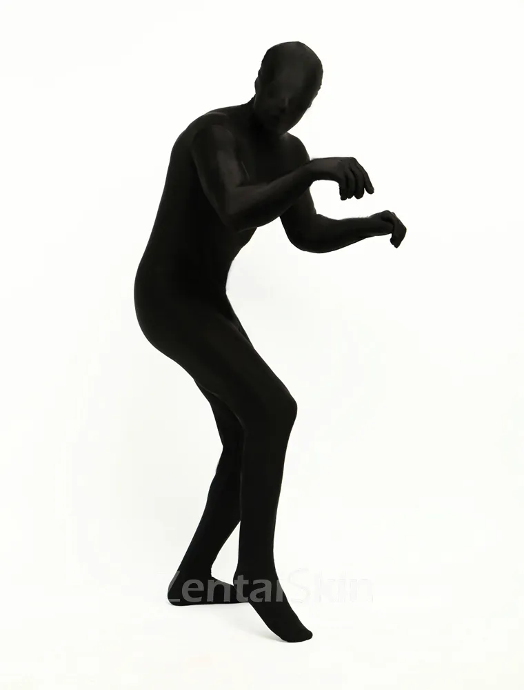 Black Full Body Unitard Second Skin Costume Spandex Halloween Cosplay Zentai Suit