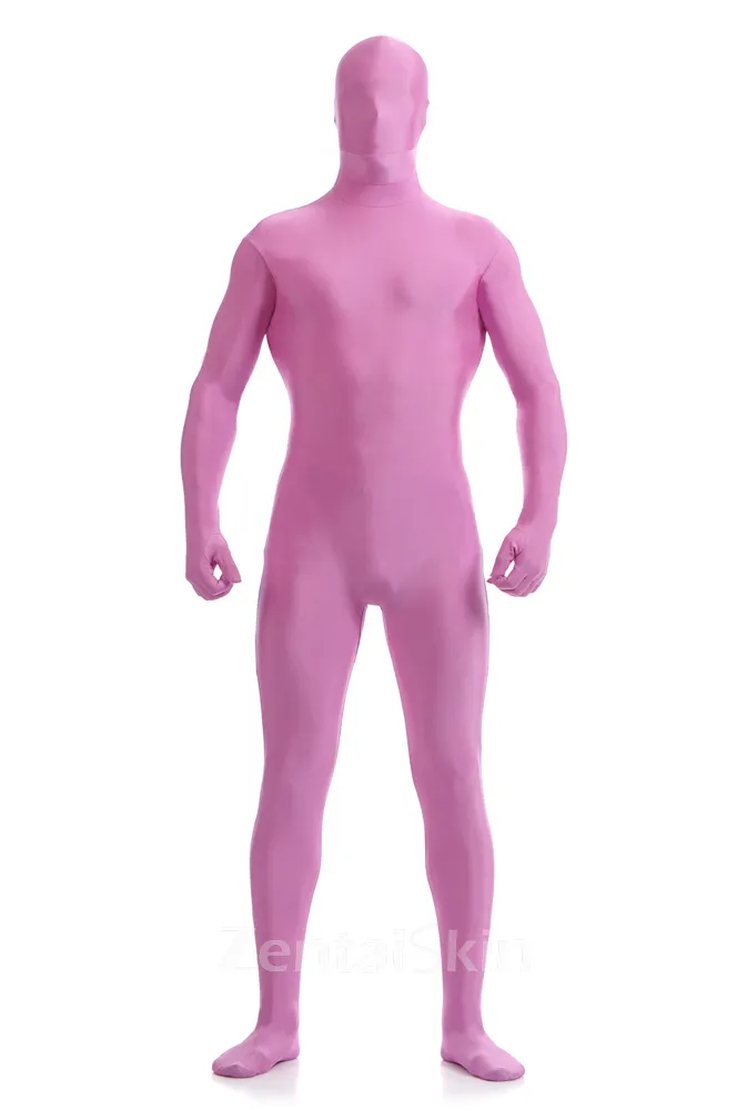 Pink Color Full Body Morph Costume Spandex Holiday Unisex Lycra Unitard Second Skin Zentai Suit
