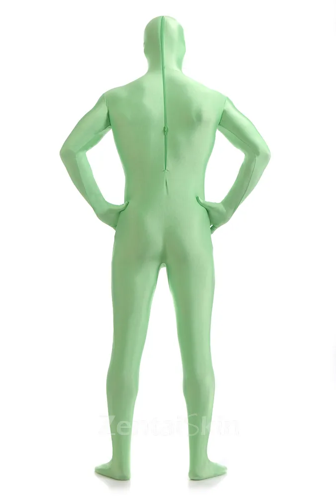 Light Green Color Full Body Morph Costume Spandex Holiday Unisex Lycra Unitard Second Skin Zentai Suit