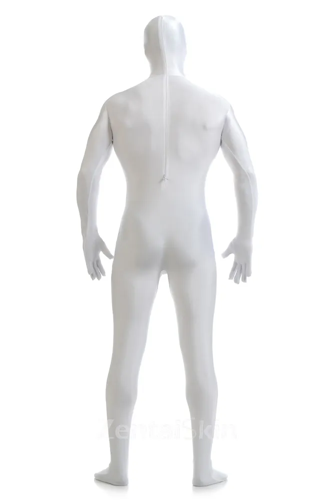 White Full Body Unitard Second Skin Costume Spandex Halloween Holiday Lycra Cosplay Suit