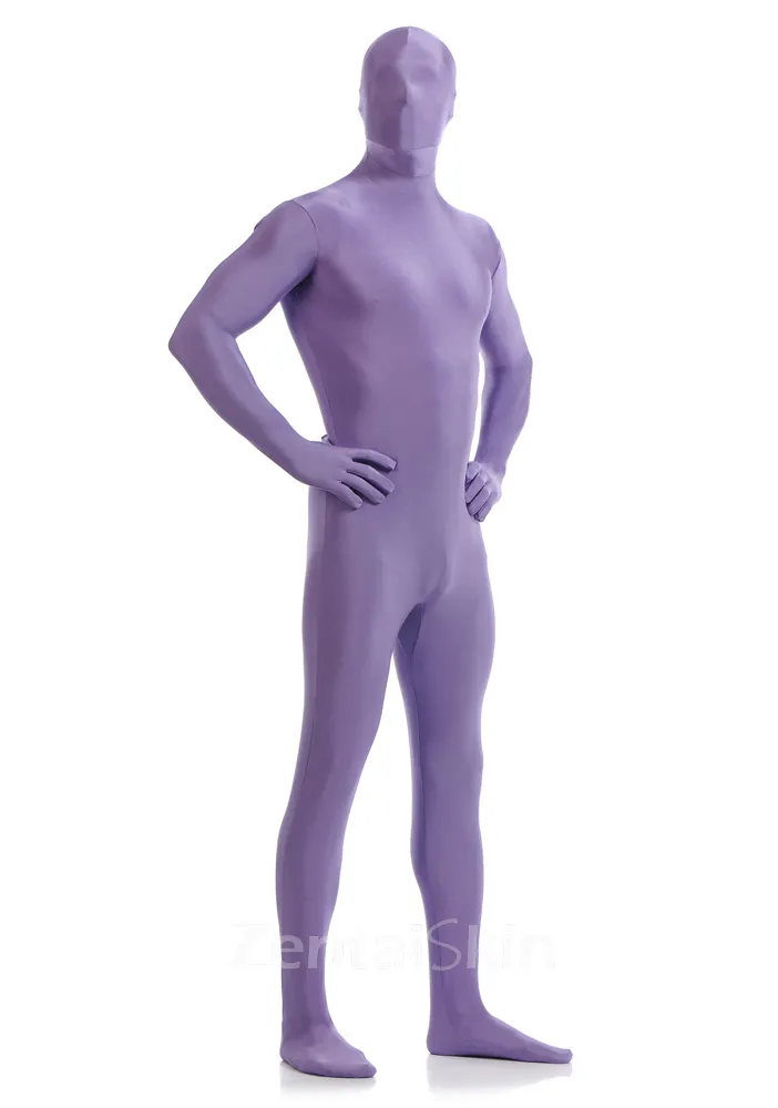 Light Purple Full Body Morph Costume Spandex Holiday Unisex Lycra Unitard Second Skin Zentai Suit