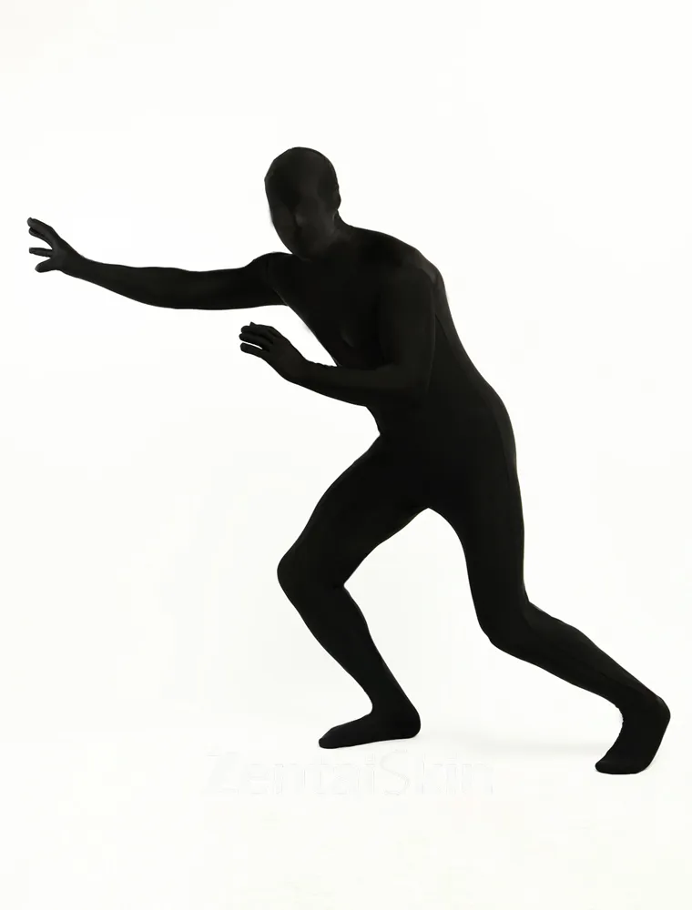 Black Full Body Unitard Second Skin Costume Spandex Halloween Cosplay Zentai Suit