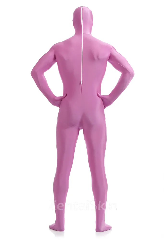 Pink Color Full Body Morph Costume Spandex Holiday Unisex Lycra Unitard Second Skin Zentai Suit