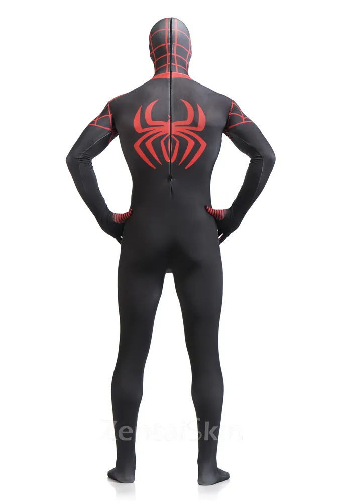 Red and Black Spiderman Super Hero Full Body Tights Lycra Spandex Skinsuit Spiderman Zentai Catsuit Second Skin Clothing
