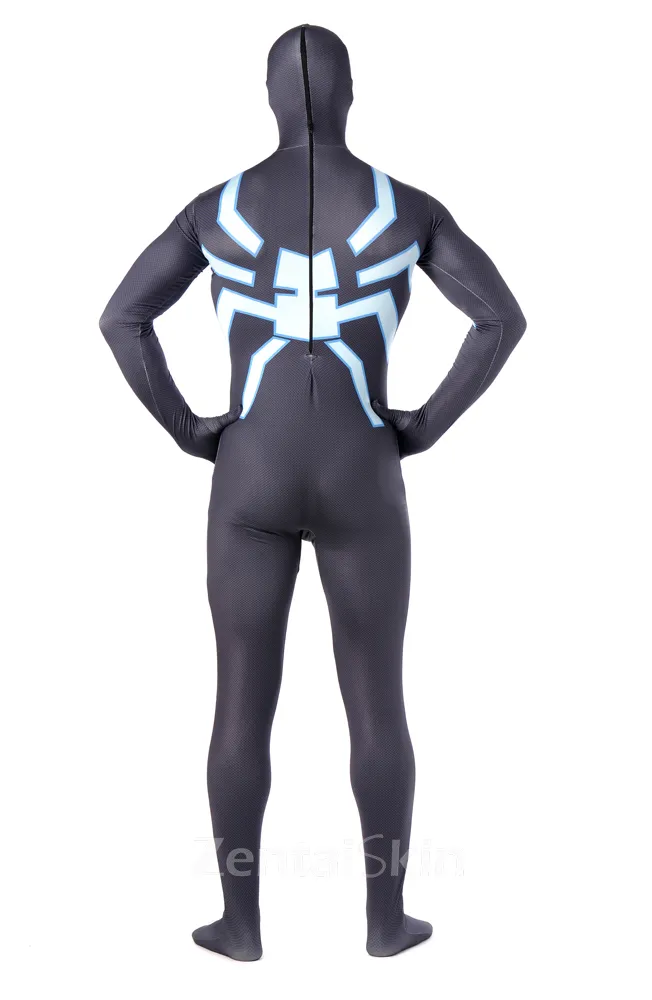 Lycra Black Fluorescence Spiderman Super Hero Full Body Second-skin Spandex Skinsuit Unisex Spiderman Zentai Catsuits