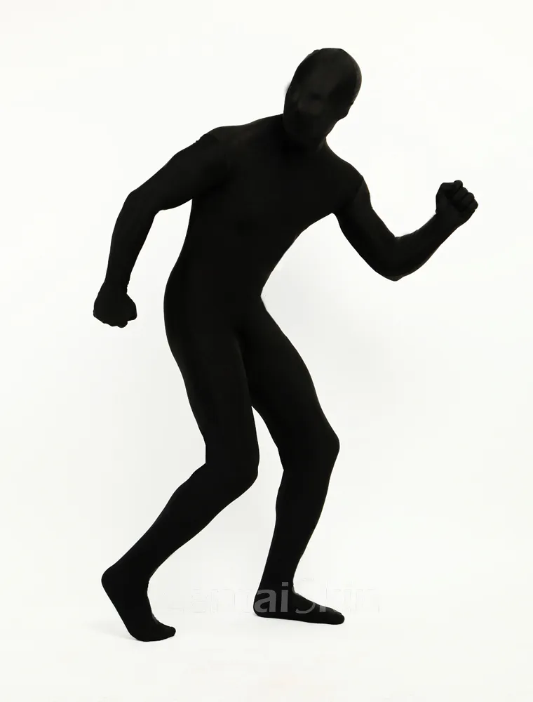 Black Full Body Unitard Second Skin Costume Spandex Halloween Cosplay Zentai Suit