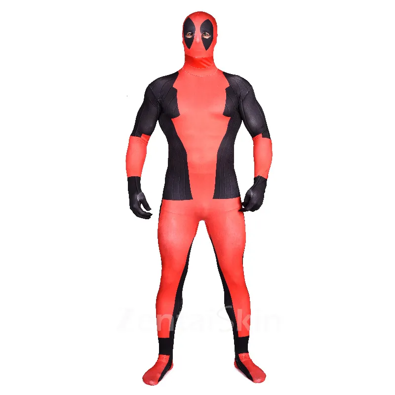 Deadpool Full Body Unitard Second Skin Costume Halloween Spandex Holiday Unisex Cosplay Zentai Suit