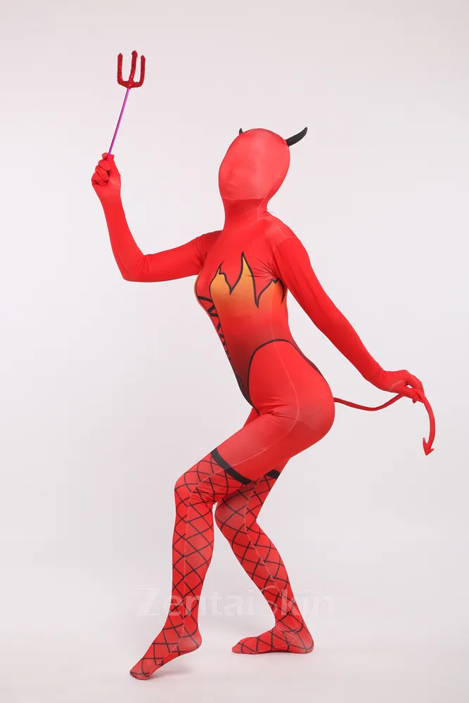 Christmas Red Elf Full Body Second Skin Costume Spandex Skinsuit Holiday Unisex Cosplay Zentai Suit