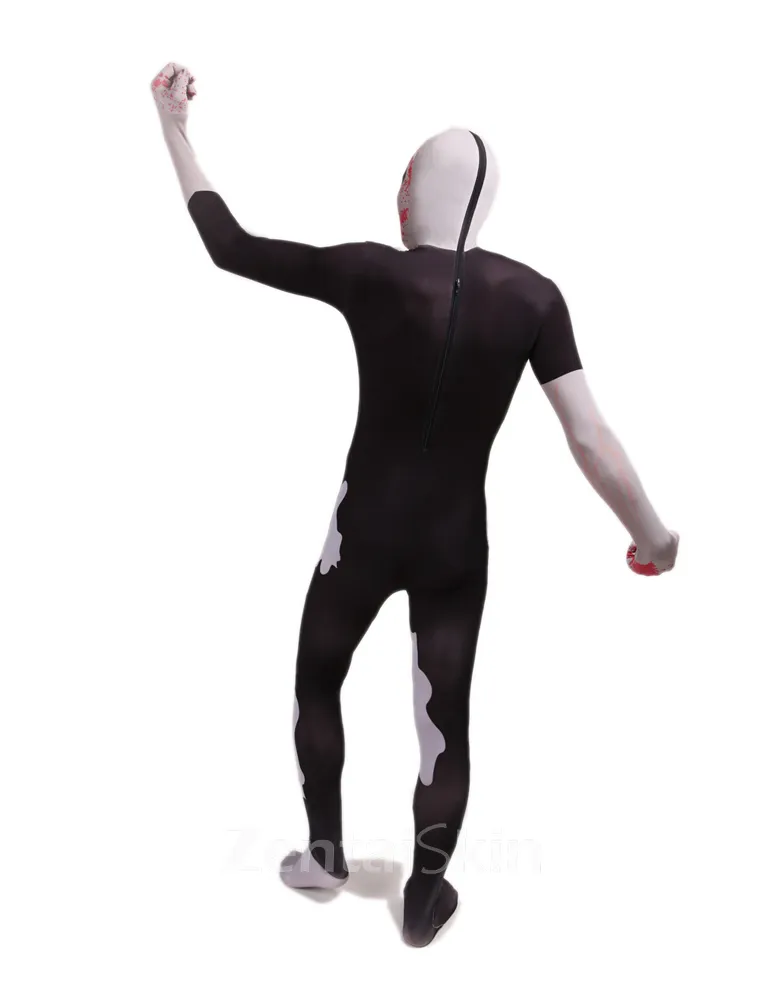 Black Blooding Full Body Second Skin Costume Halloween Spandex Skinsuit Holiday Unisex Cosplay Zentai Suit