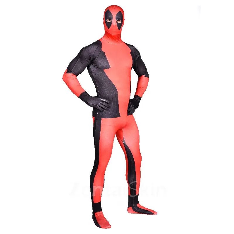 Deadpool Full Body Unitard Second Skin Costume Halloween Spandex Holiday Unisex Cosplay Zentai Suit