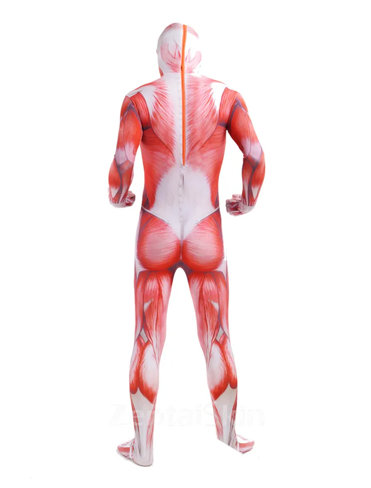 Attack on Titan Red Muscle Full Body Second Skin Costume Halloween Spandex Skinsuit Holiday Unisex Cosplay Zentai Suit