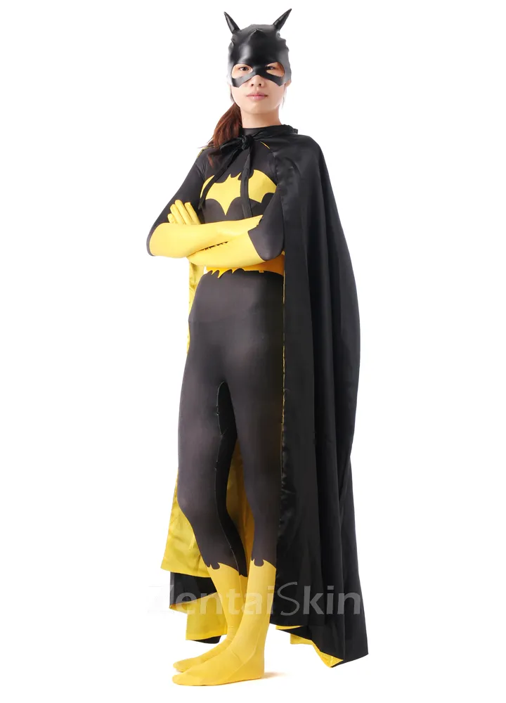 Black and Yellow Bat Halloween Full Body Morph Costume Spandex Skinsuit Holiday Unisex Lycra Second Skin Zentai Suit