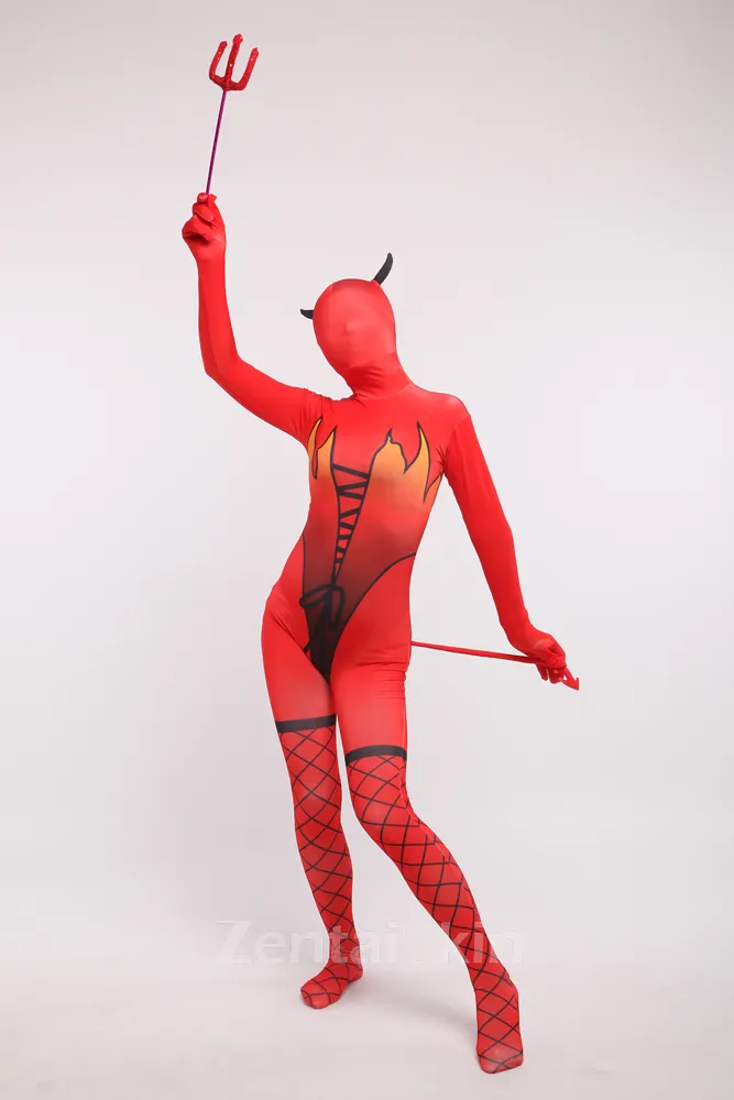 Christmas Red Elf Full Body Second Skin Costume Spandex Skinsuit Holiday Unisex Cosplay Zentai Suit