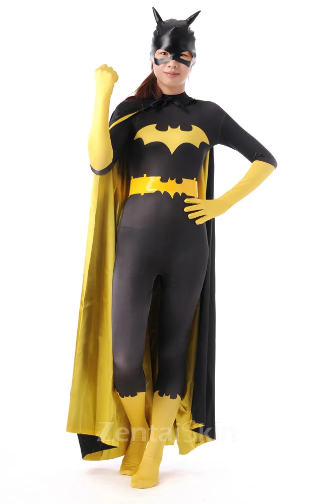Black and Yellow Bat Halloween Full Body Morph Costume Spandex Skinsuit Holiday Unisex Lycra Second Skin Zentai Suit