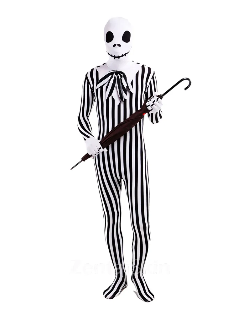 Lovely Skull Full Body Second Skin Costume Halloween Spandex Skinsuit Holiday Unisex Cosplay Zentai Suit