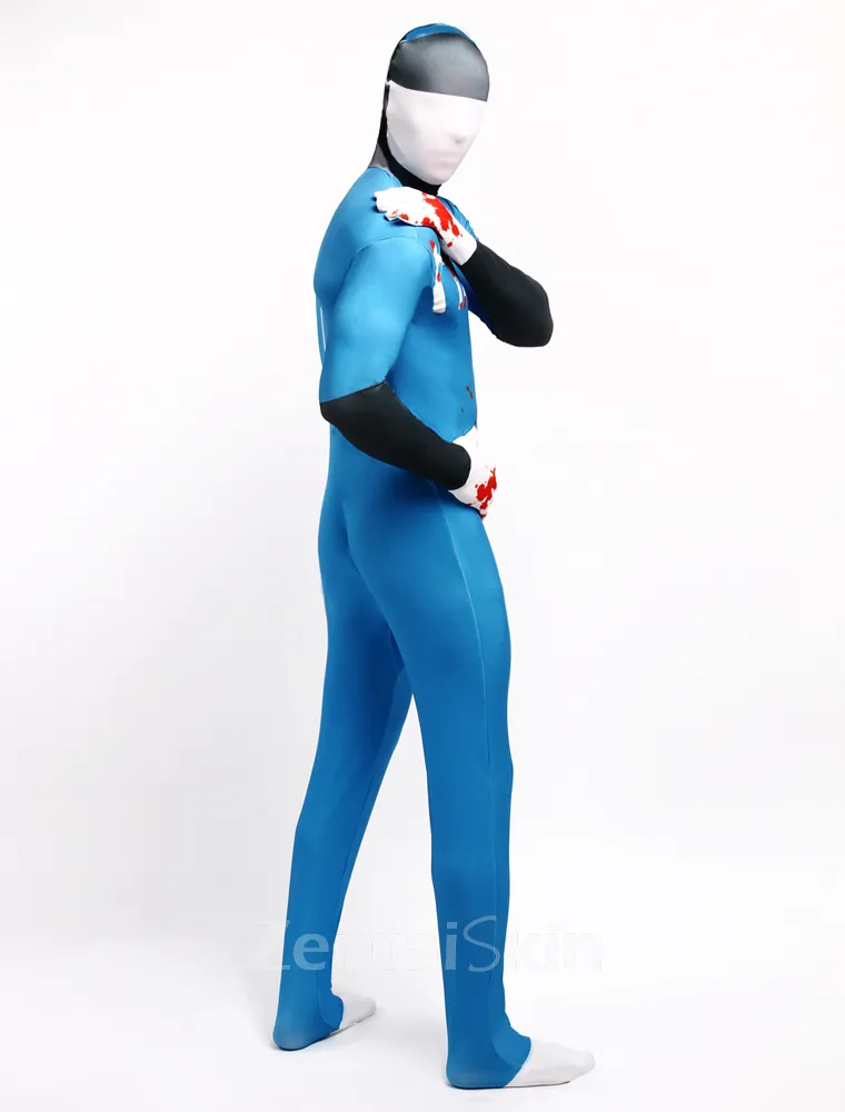 Blue Blood Full Body Second Skin Costume Halloween Spandex Skinsuit Holiday Unisex Cosplay Zentai Suit