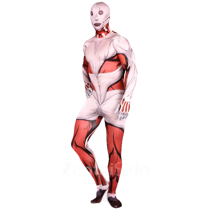 Attack on Titan Cartoon Full Body Second Skin Costume Halloween Unisex Cosplay Zentai Skinsuit Suit
