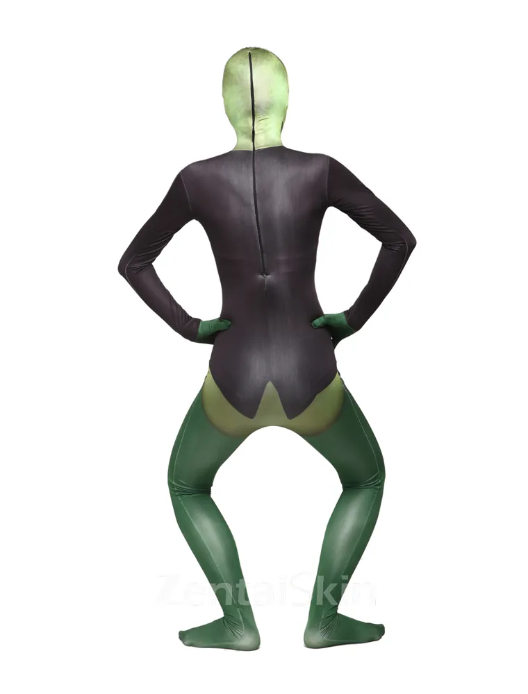 Green Sir Frog Full Body Second Skin Costume Halloween Spandex Skinsuit Holiday Unisex Cosplay Zentai Suit