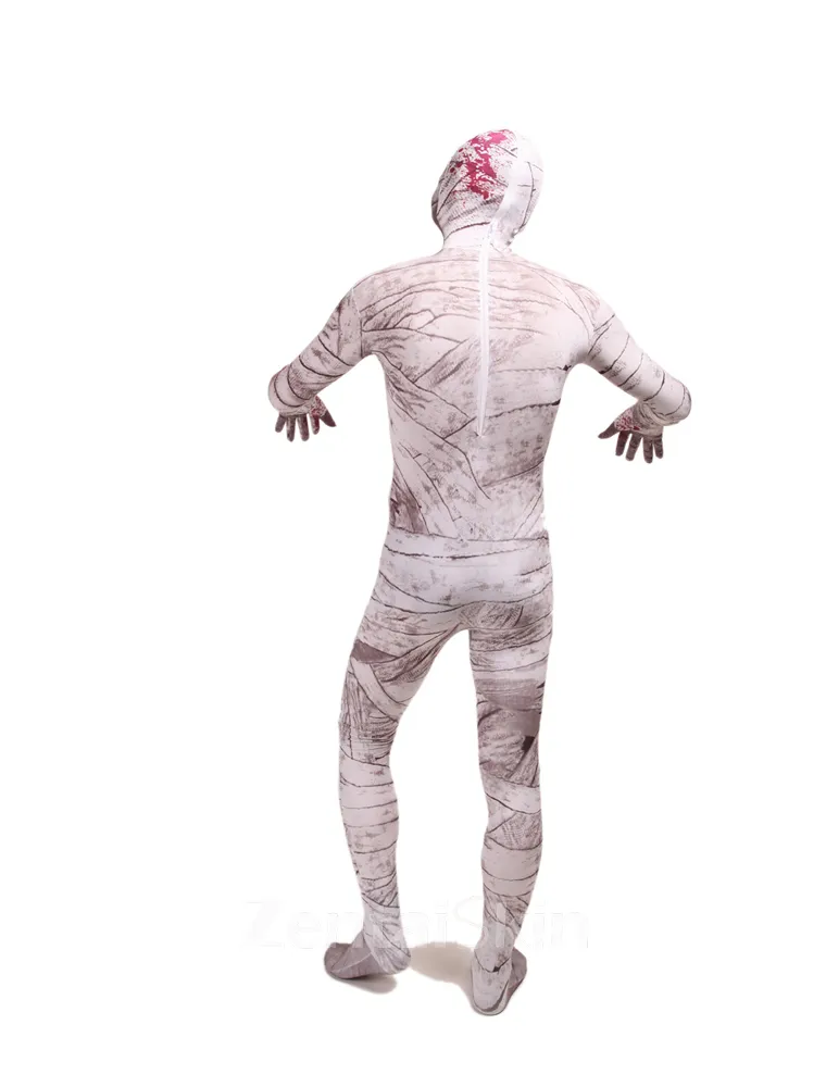 Mummy Full Body Second Skin Costume Halloween Spandex Skinsuit Holiday Unisex Cosplay Zentai Suit